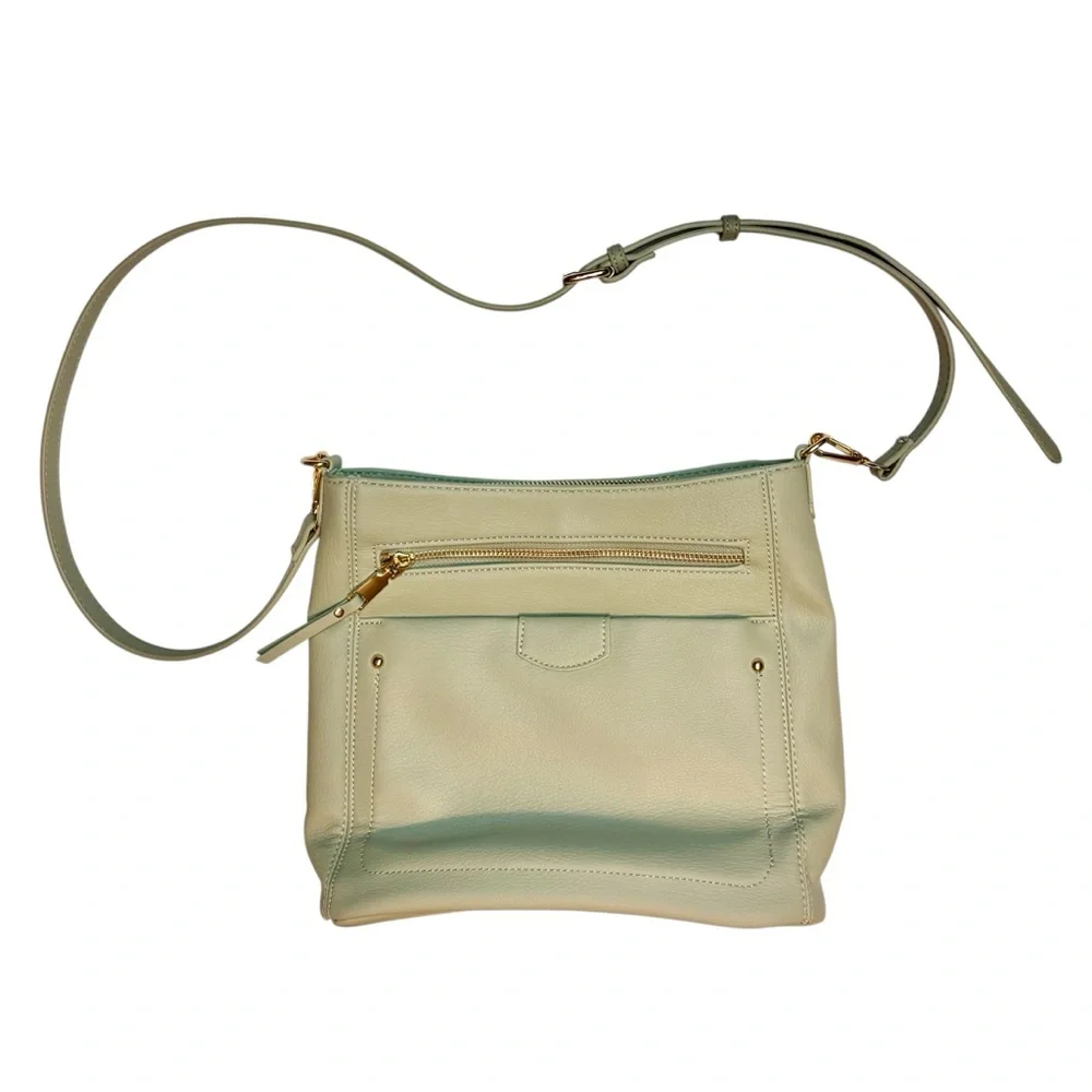 Mint Green Faux Leather Crossbody Bag